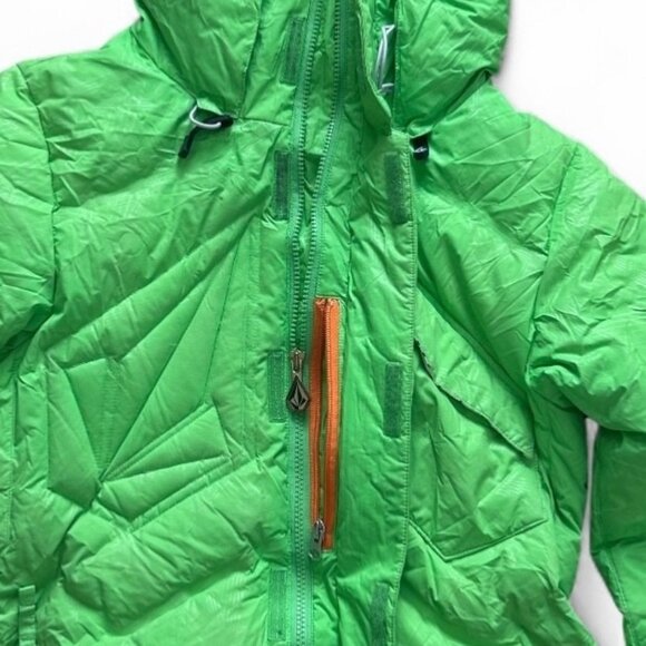 Volcom Thermonite Verified Down Jacket Small Green Insulated Snowboard Ski Coat - Picture 5 of 14